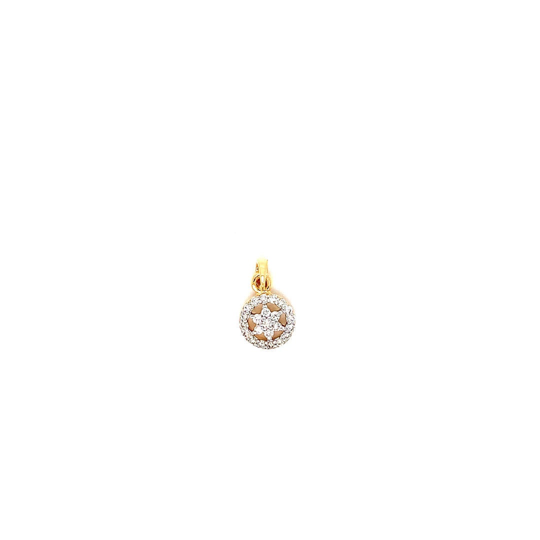 14K YG Star Diamond Pendant-1pc