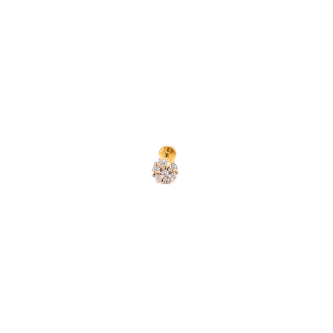 14K YG Flower Diamond Nosepin-1pc