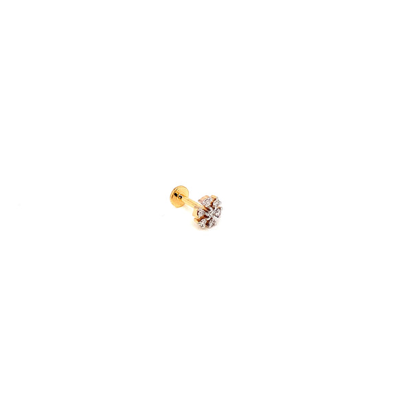 14K YG Flower Diamond Nosepin-1pc