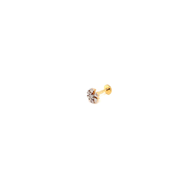 14K YG Flower Diamond Nosepin-1pc