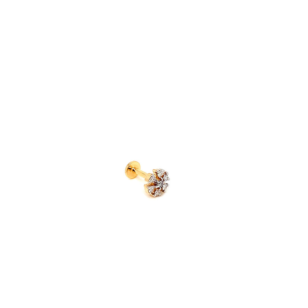 14K YG Flower Diamond Nosepin-1pc