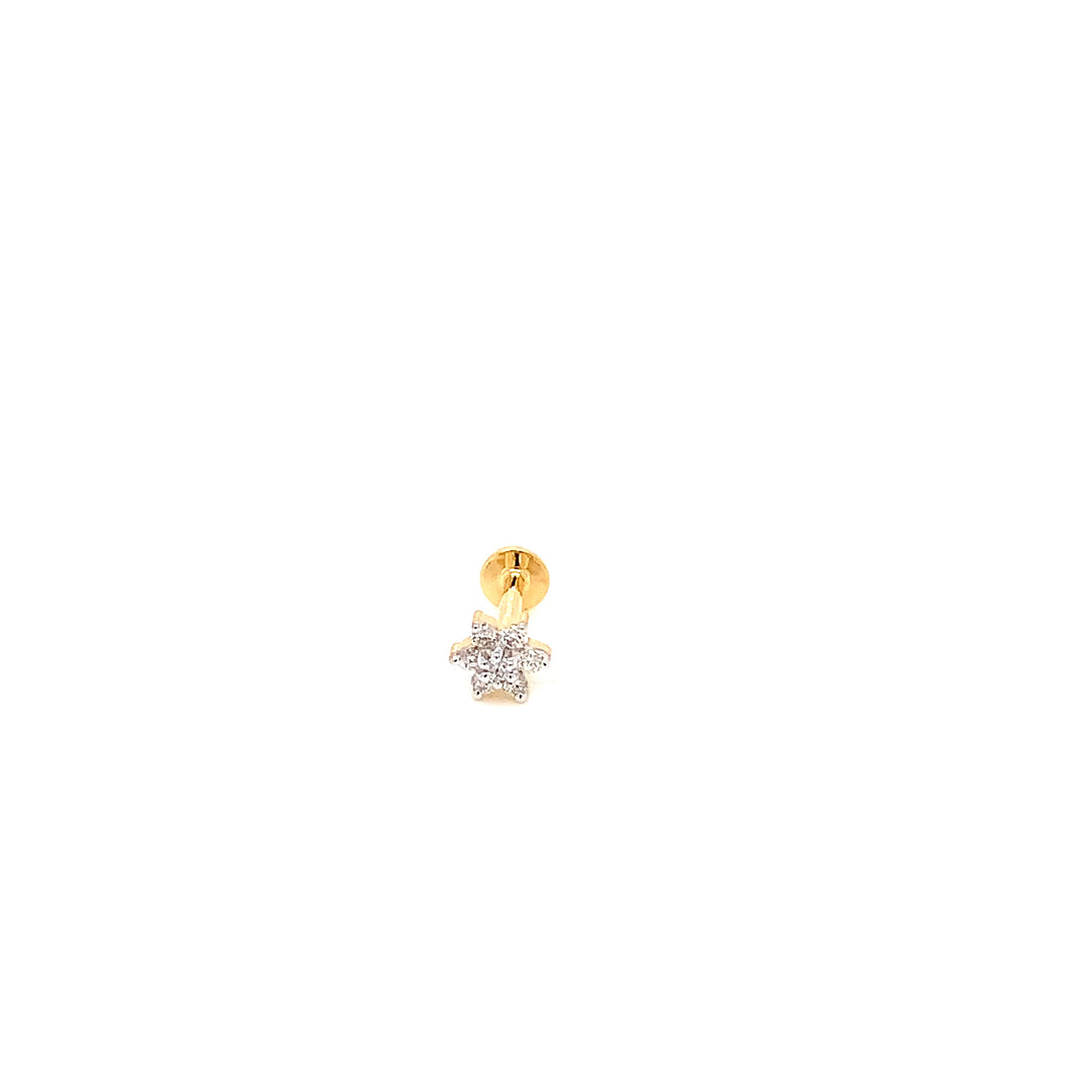 14K YG Star Diamond Nosepin-1pc