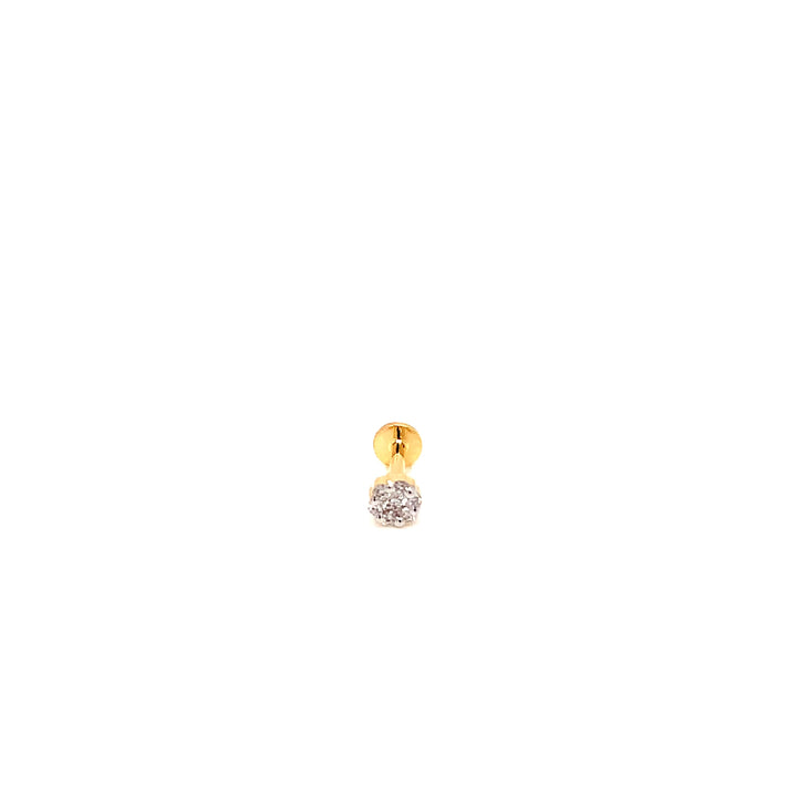 14K YG Pressure Set Diamond Nosepin-1pc