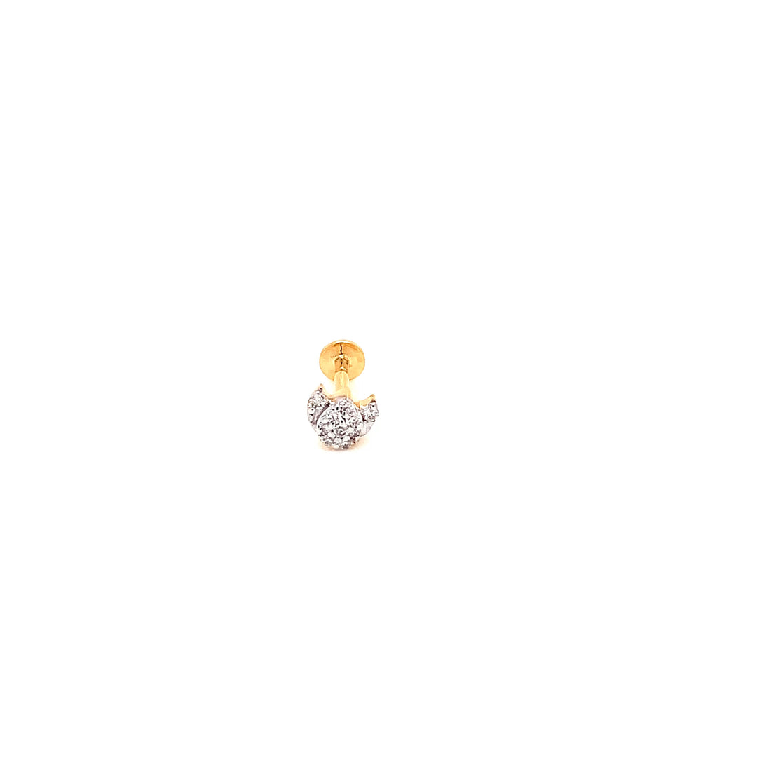 14K YG Moon Diamond Nosepin-1pc