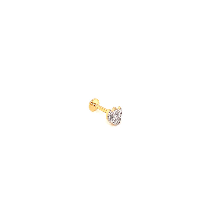 14K YG Moon Diamond Nosepin-1pc