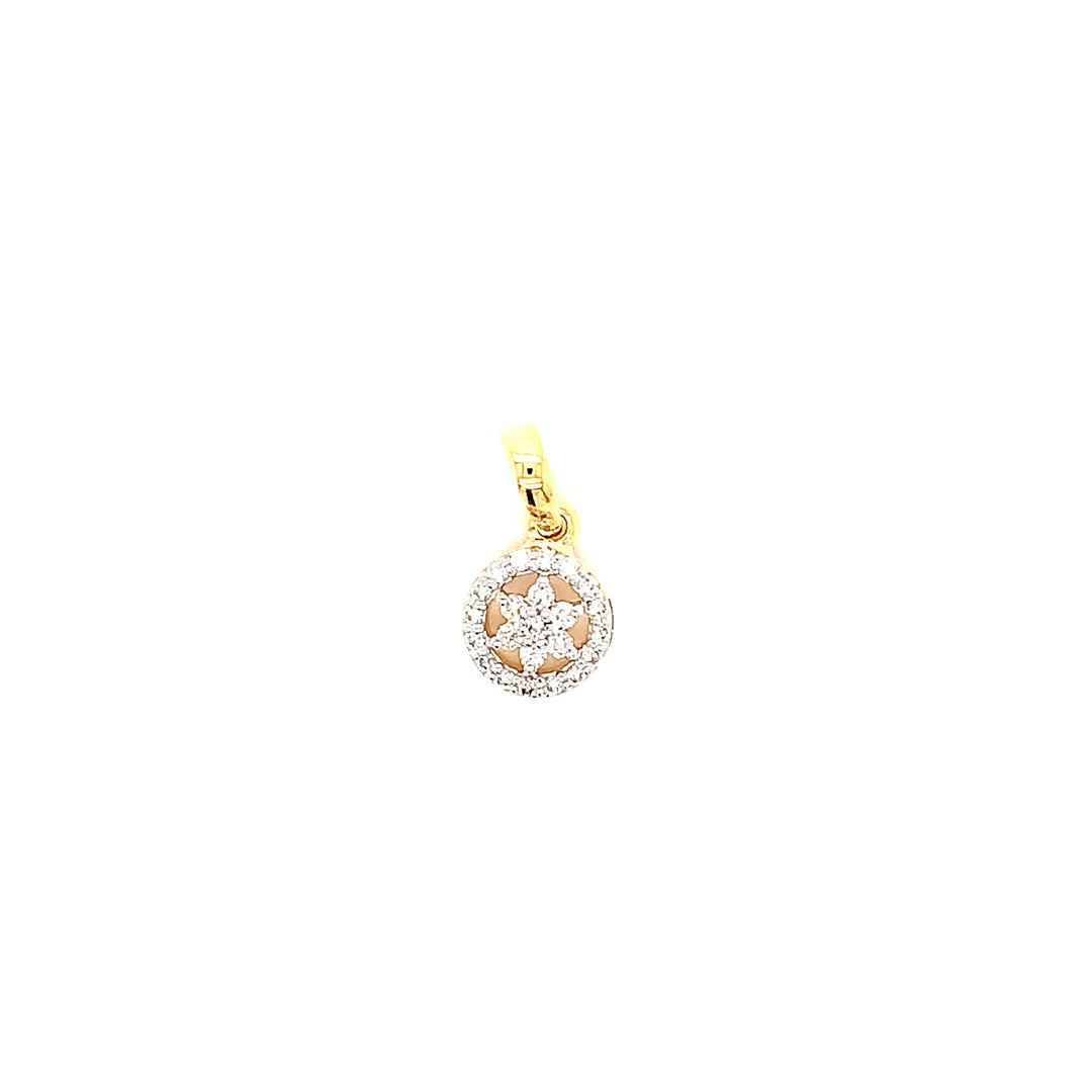 14K YG Star Diamond Pendant-1pc