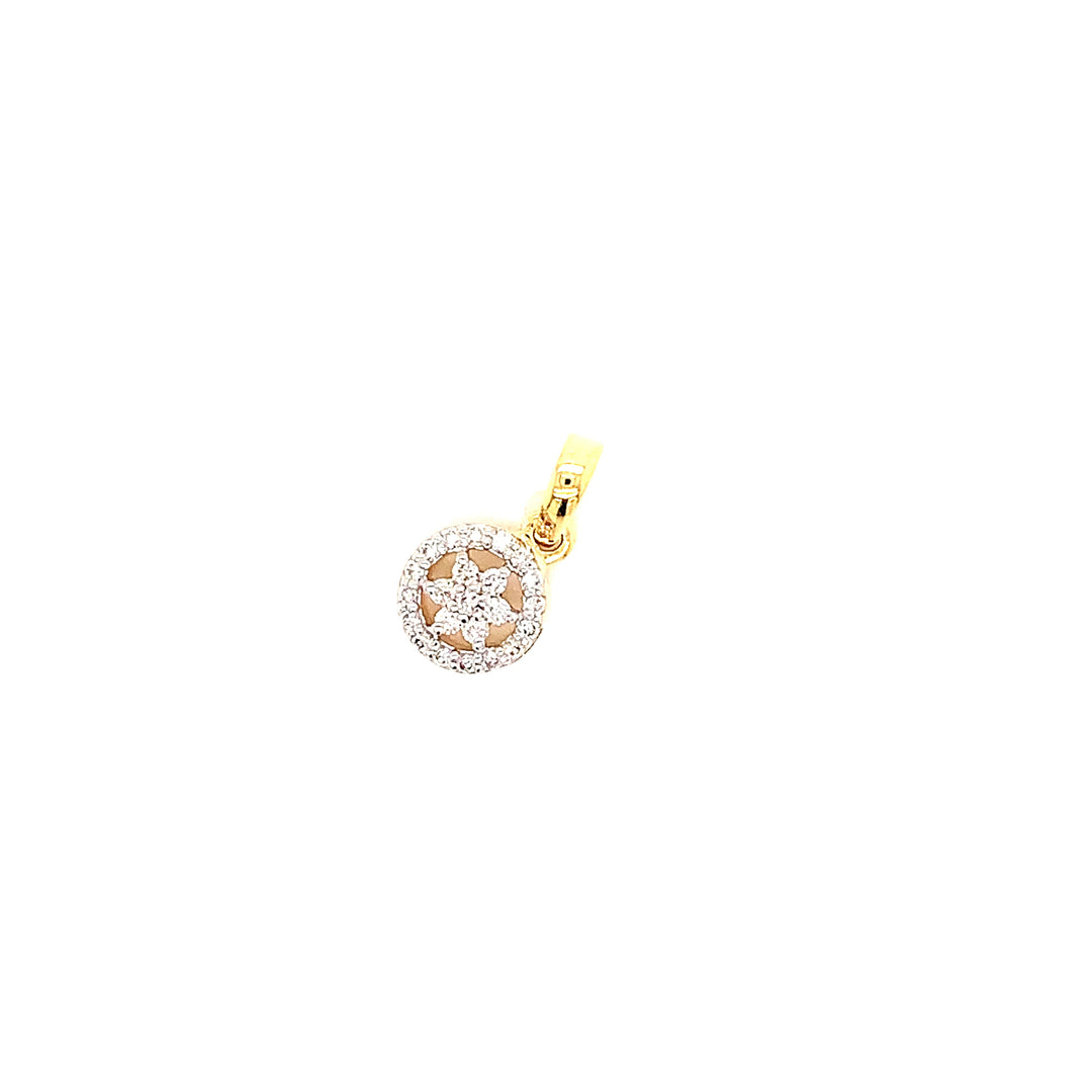 14K YG Star Diamond Pendant-1pc