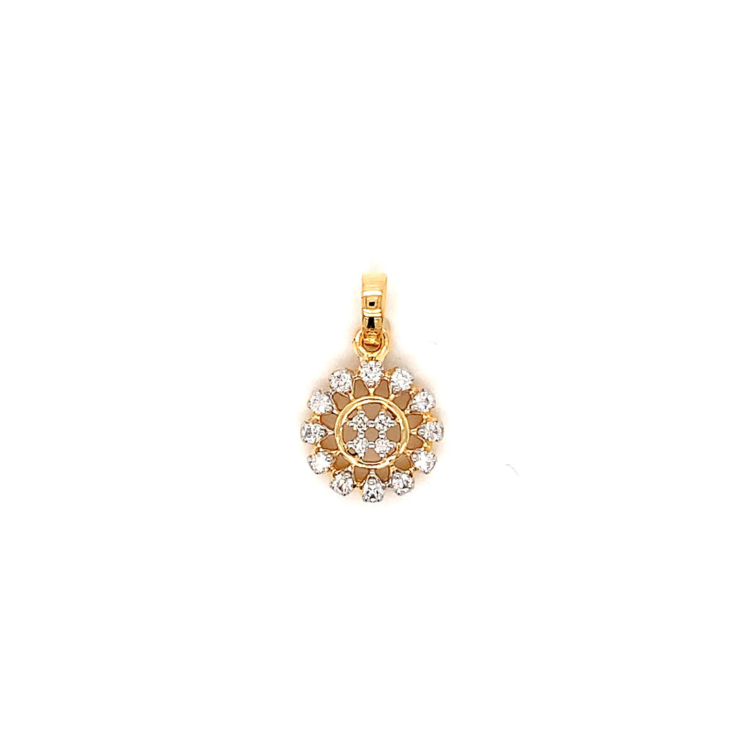 14K YG Cluster Diamond Pendant-1pc