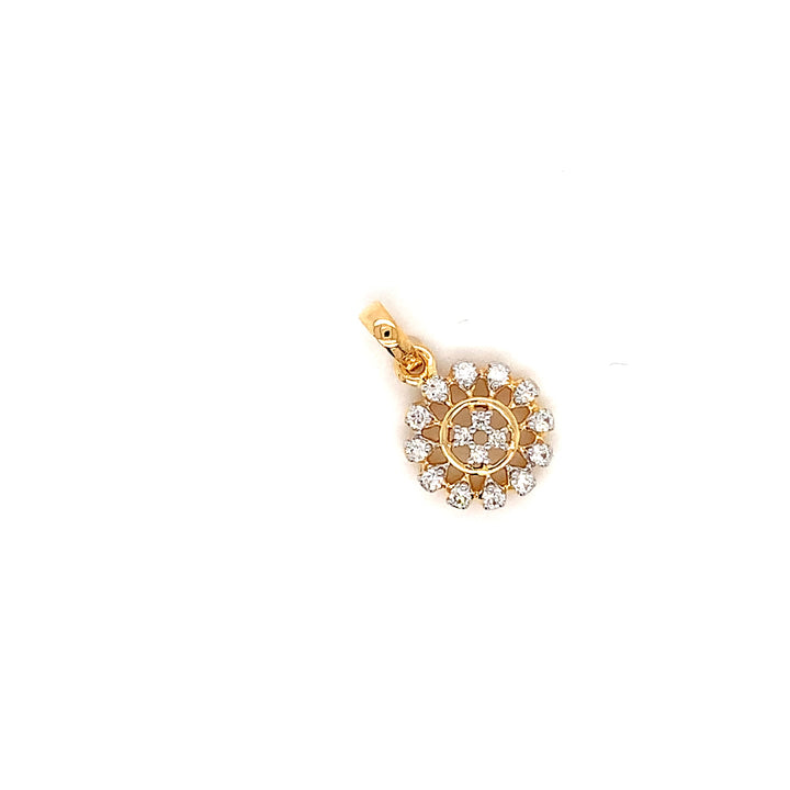 14K YG Cluster Diamond Pendant-1pc