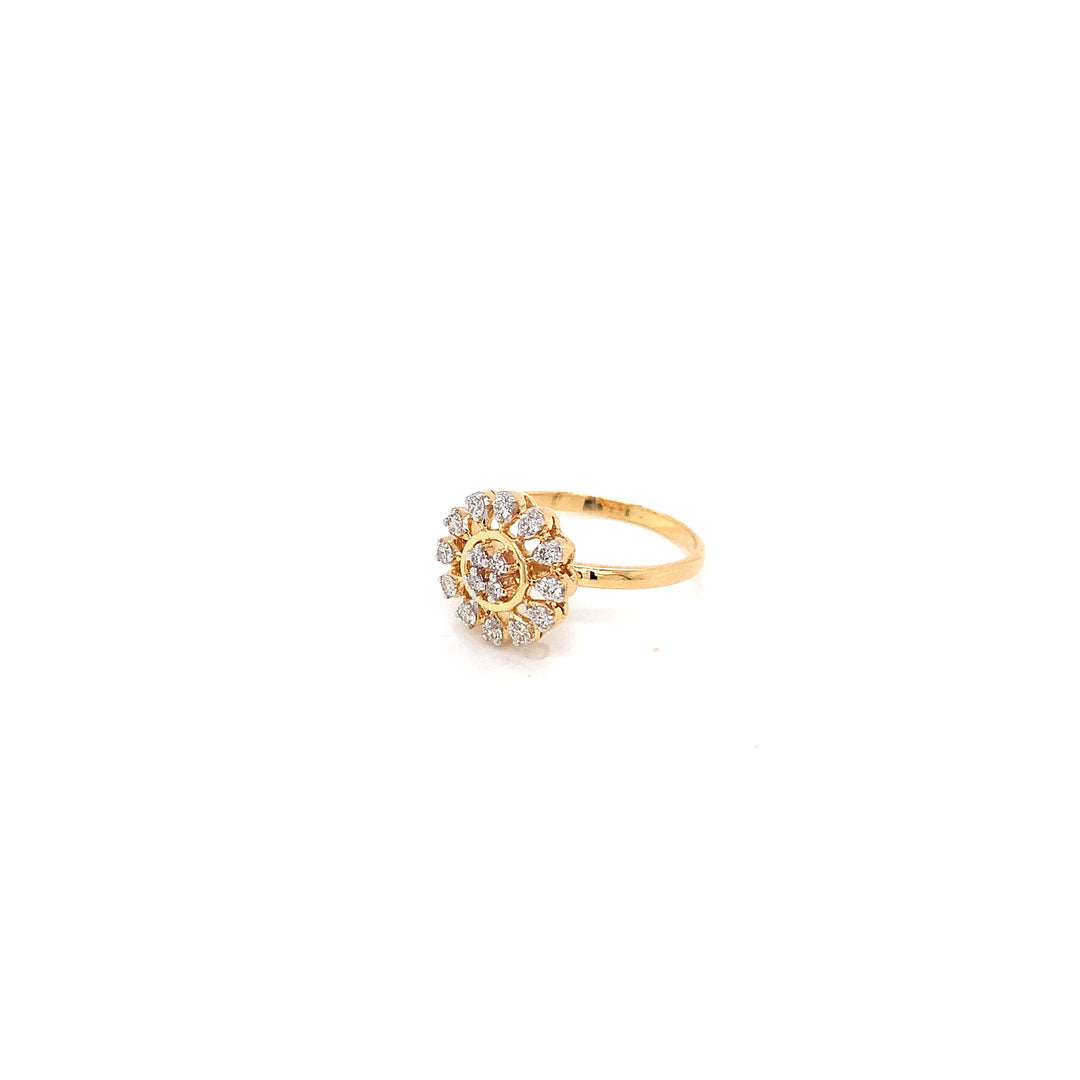 14K YG Cluster Diamond Ring-1pc
