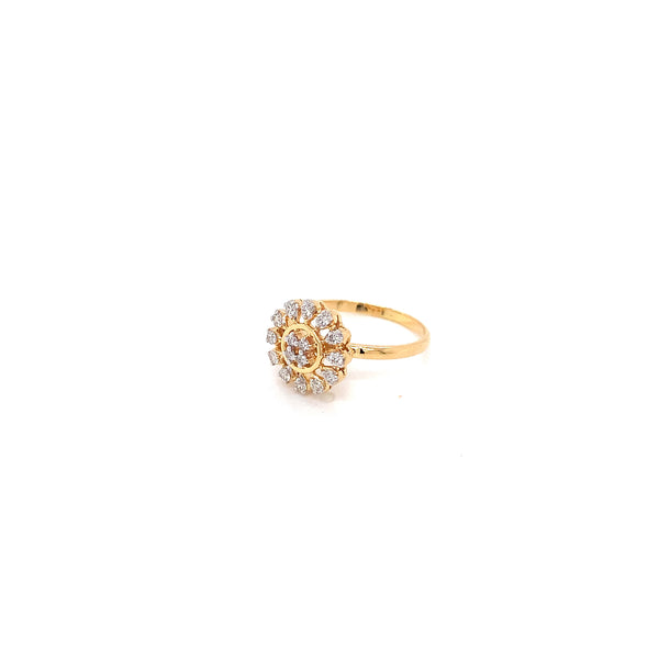 14K YG Cluster Diamond Ring-1pc