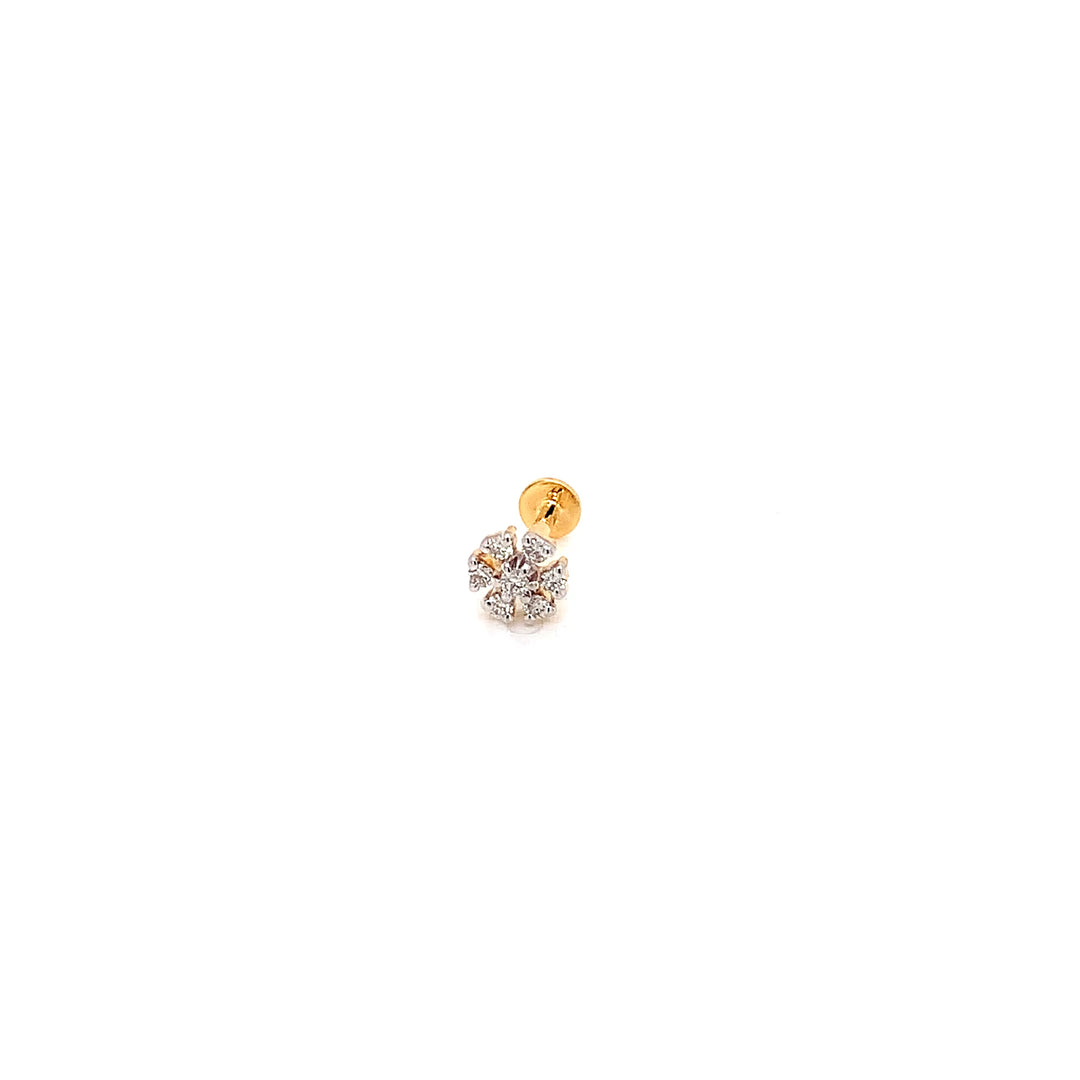 14K YG Flower Diamond Nosepin-1pc