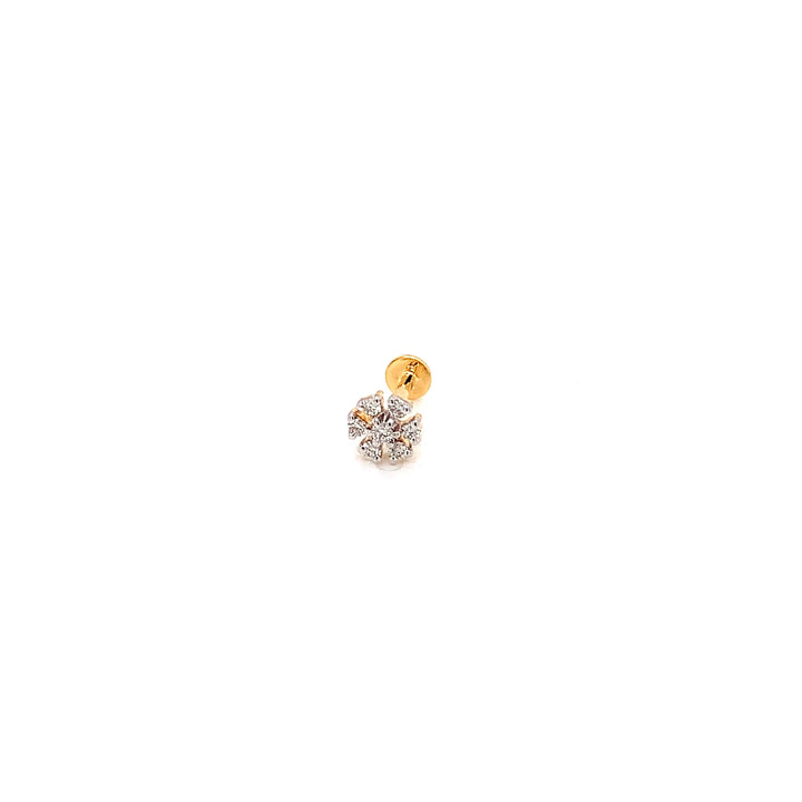 14K YG Flower Diamond Nosepin-1pc
