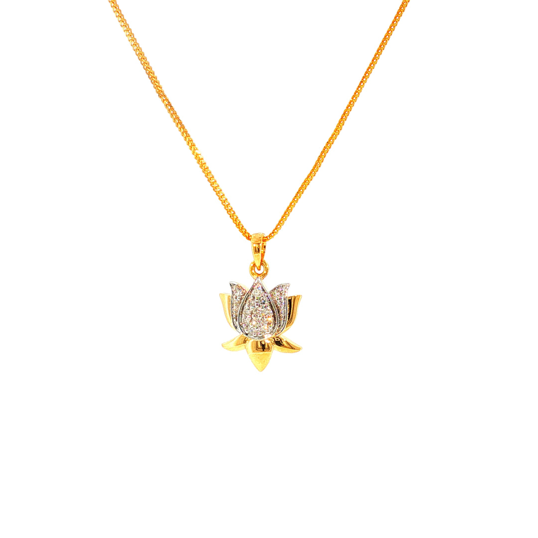 14K YG Cluster Diamond Pendant-1pc