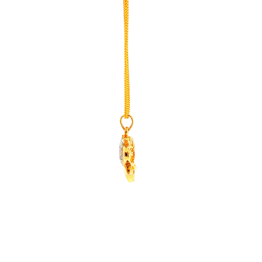 14K YG Cluster Diamond Pendant-1pc