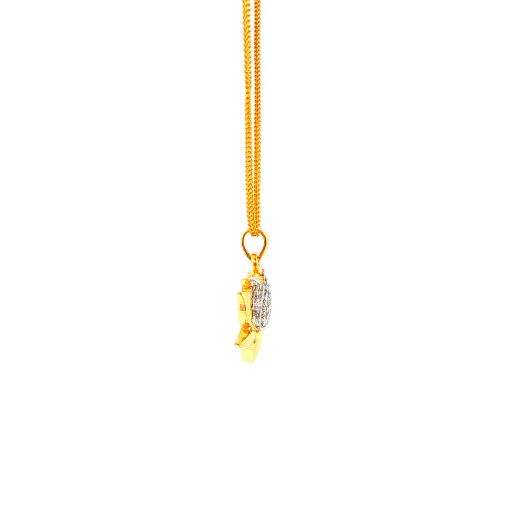 14K YG Cluster Diamond Pendant-1pc