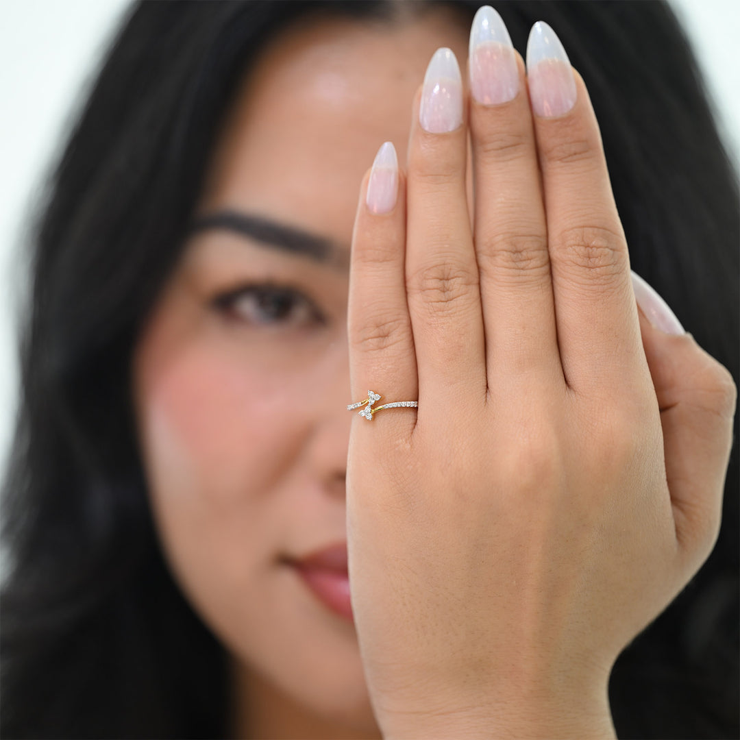 14K YG Cluster Diamond Ring-1pc