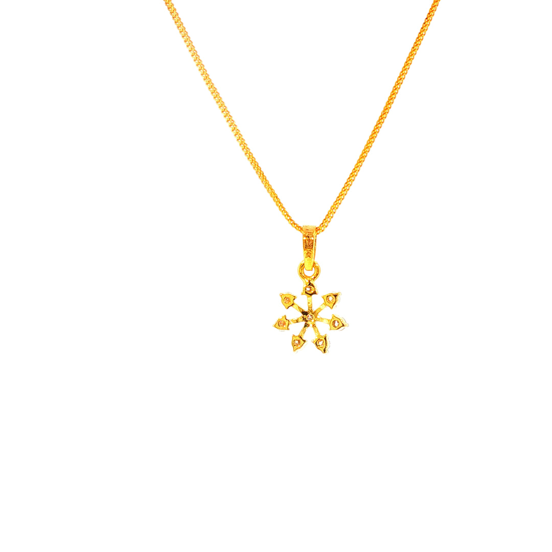 14K YG Flower Diamond Pendant-1pc