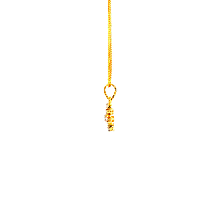 14K YG Flower Diamond Pendant-1pc