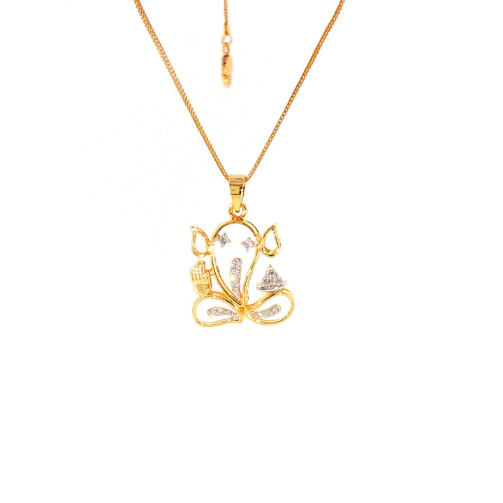14K YG Ganesh Diamond Pendant-1pc