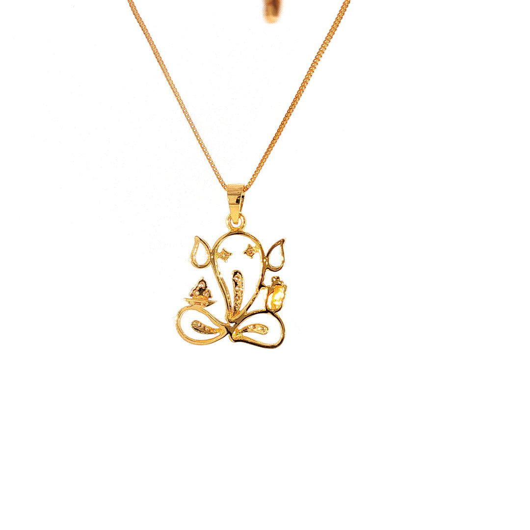 14K YG Ganesh Diamond Pendant-1pc