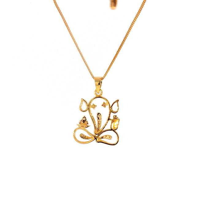 14K YG Ganesh Diamond Pendant-1pc