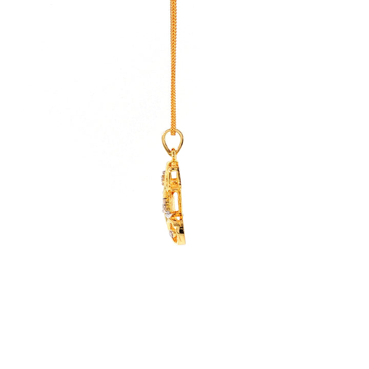 14K YG Ganesh Diamond Pendant-1pc