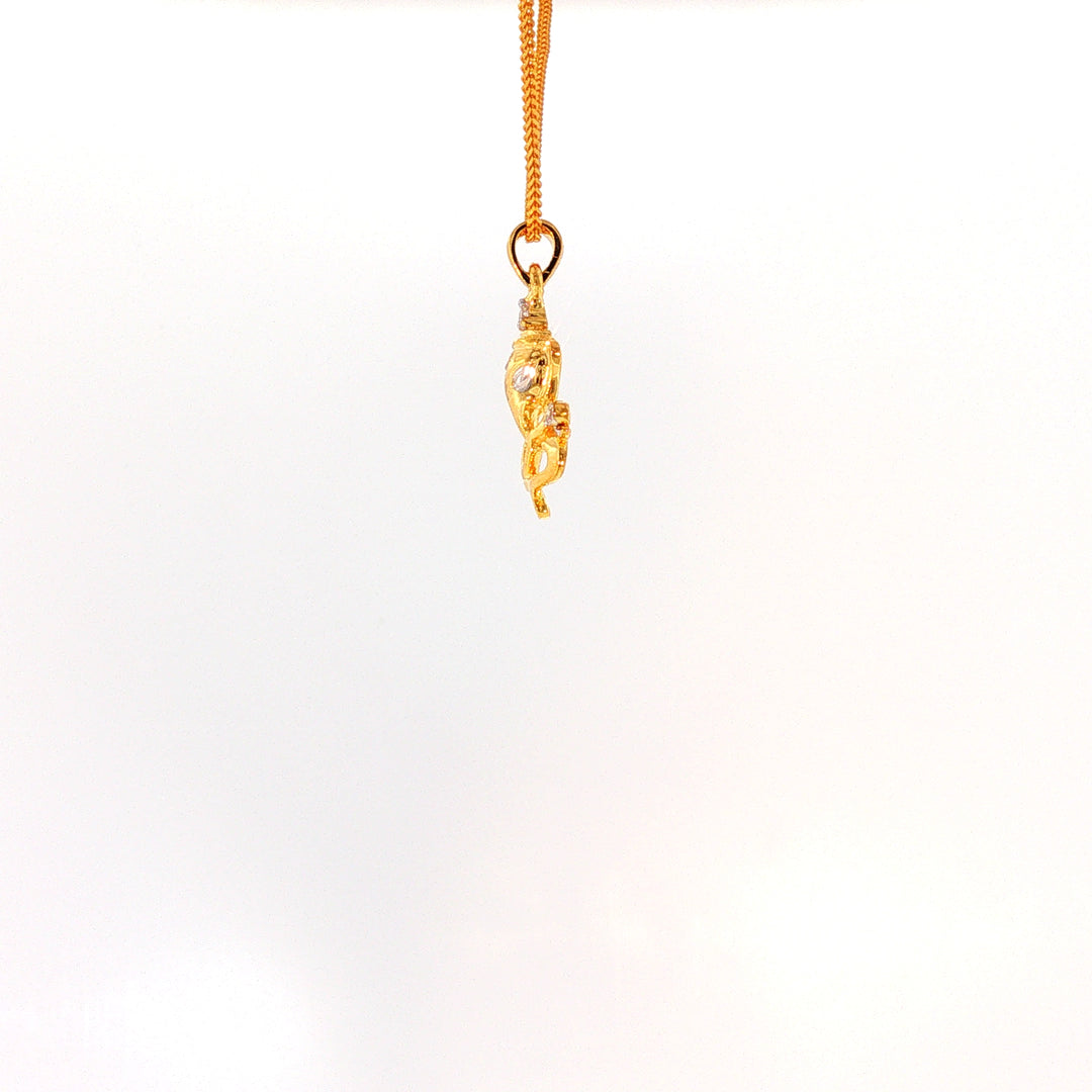 14K YG Ganesh Diamond Pendant-1pc