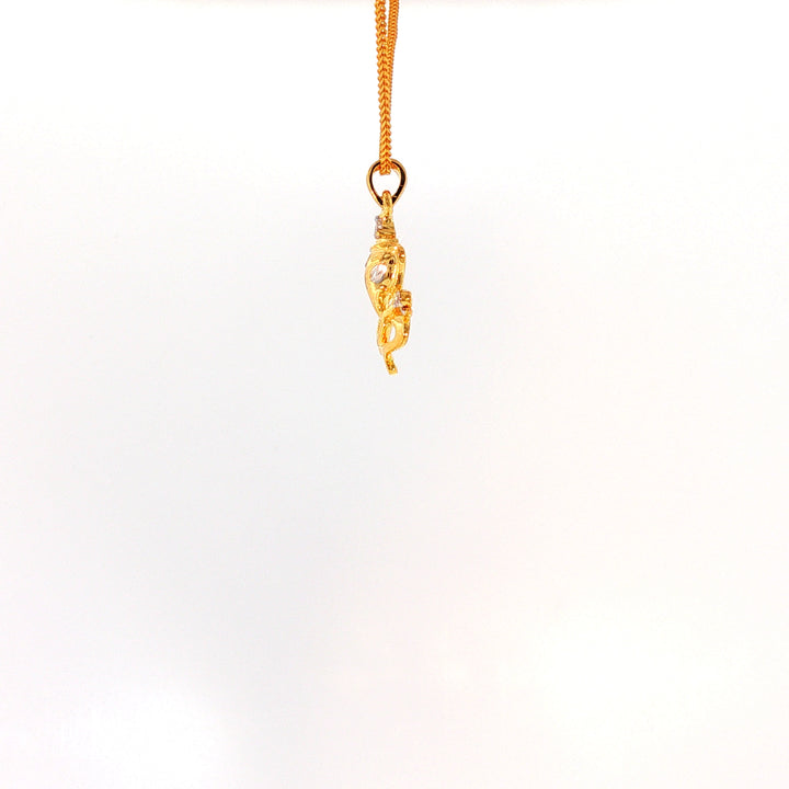 14K YG Ganesh Diamond Pendant-1pc