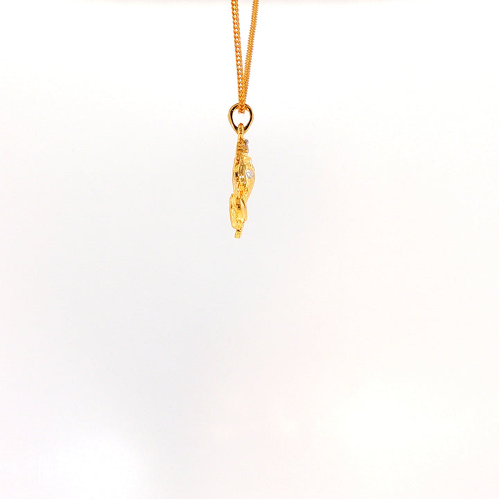 14K YG Ganesh Diamond Pendant-1pc