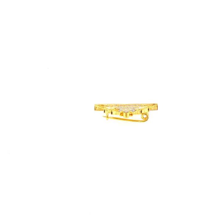 14K YG Temple Diamond Brooch-1pc