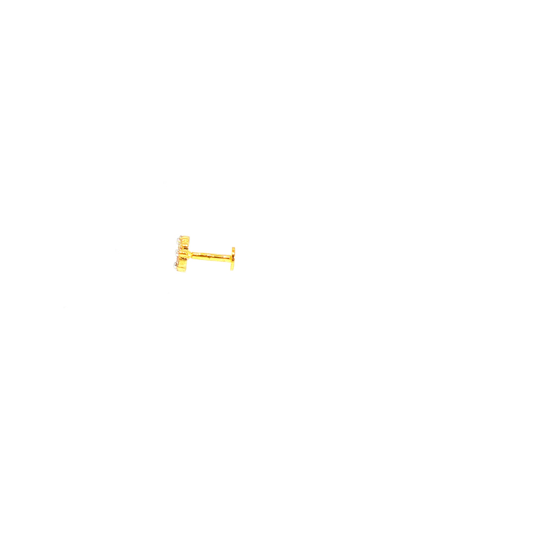 14K YG Pressure Set Diamond Nosepin-1pc