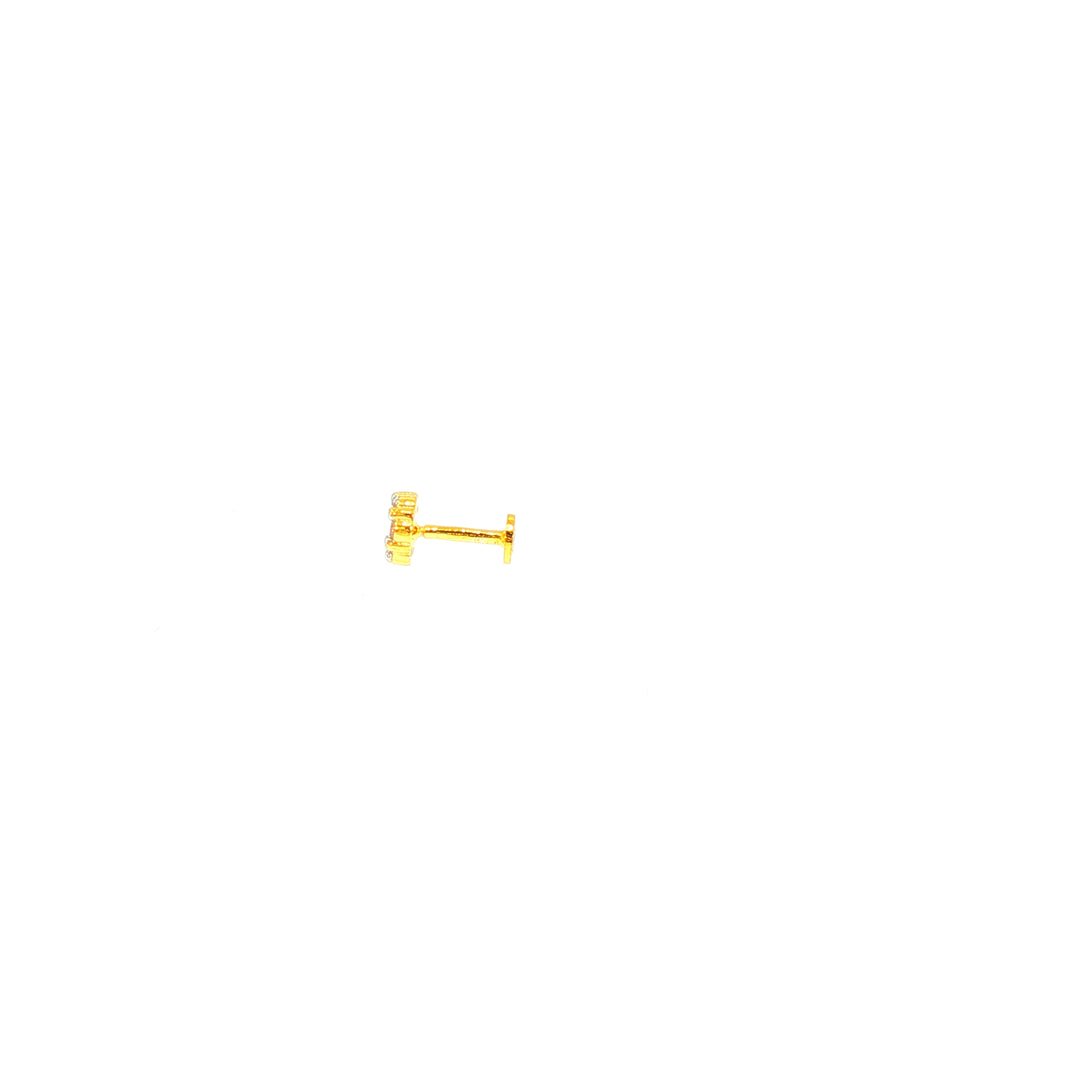 14K YG Pressure Set Diamond Nosepin-1pc