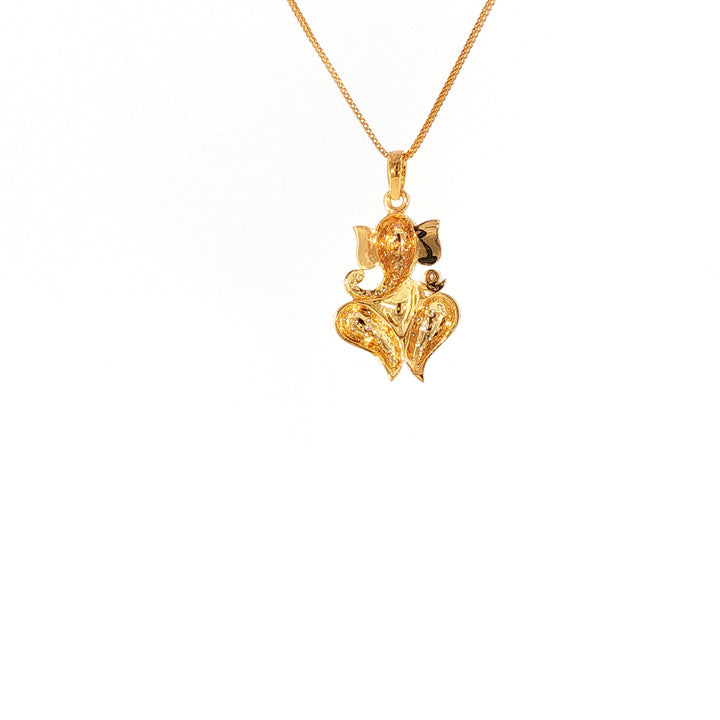 14K YG Ganesh Diamond Pendant-1pc