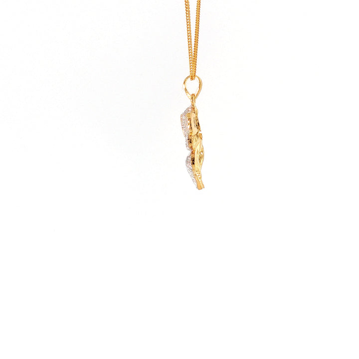 14K YG Ganesh Diamond Pendant-1pc