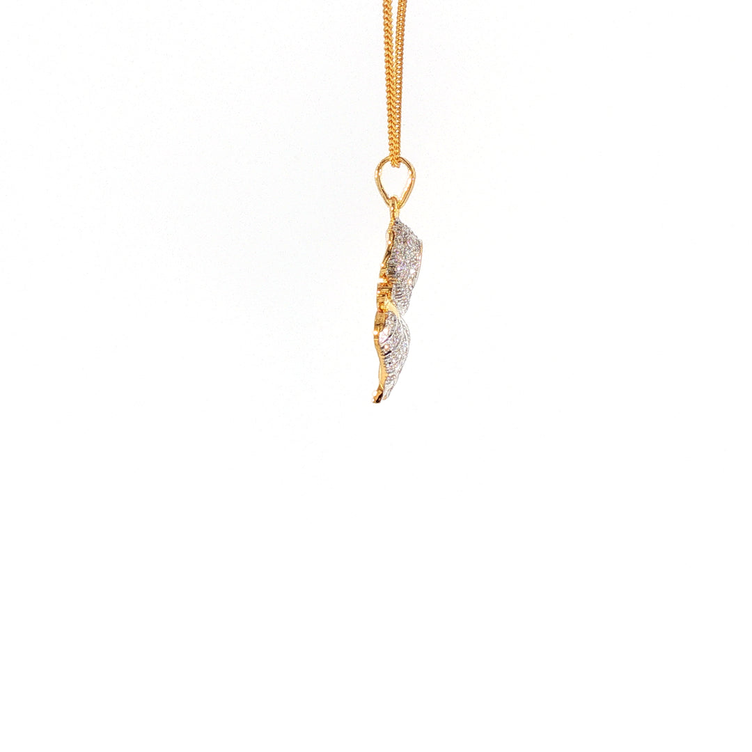 14K YG Ganesh Diamond Pendant-1pc