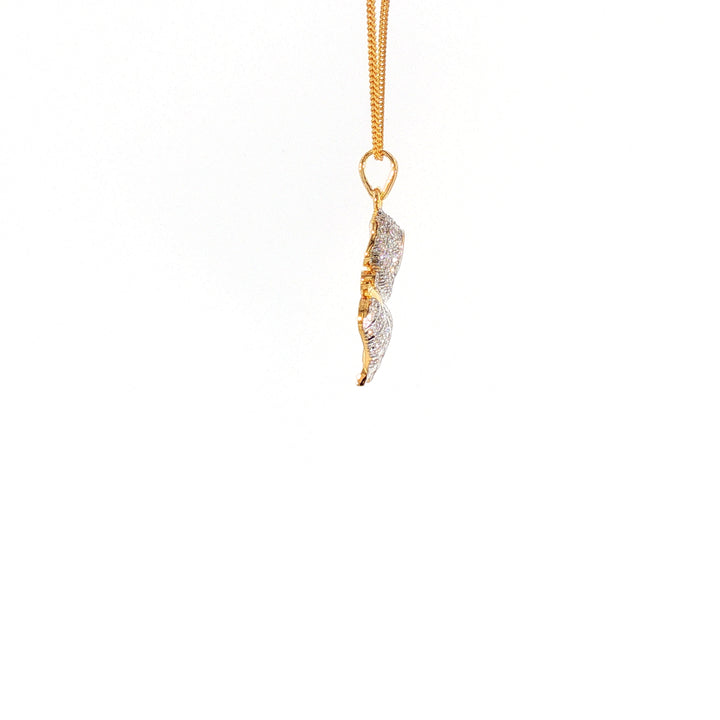 14K YG Ganesh Diamond Pendant-1pc