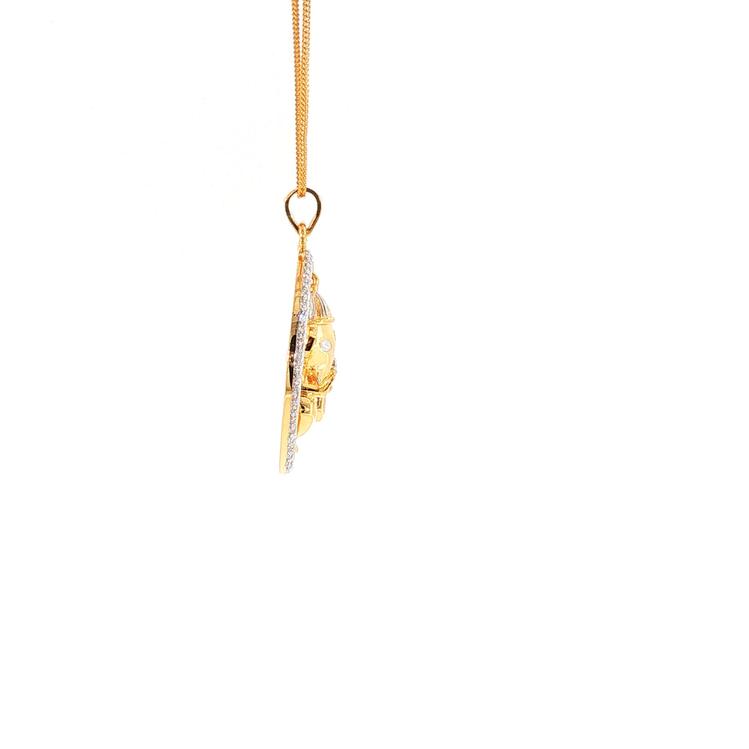 14K YG Ganesh Diamond Pendant-1pc