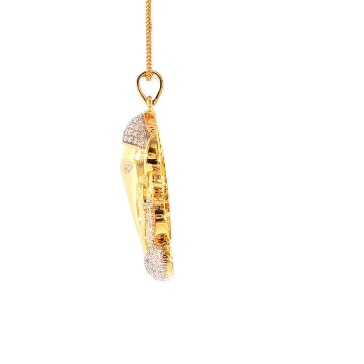 14K YG Ganesh Diamond Pendant-1pc