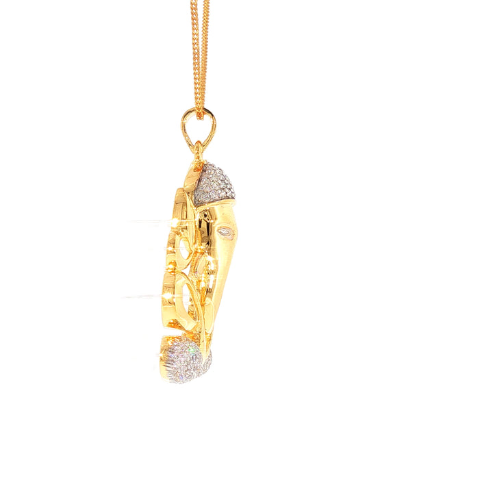 14K YG Ganesh Diamond Pendant-1pc