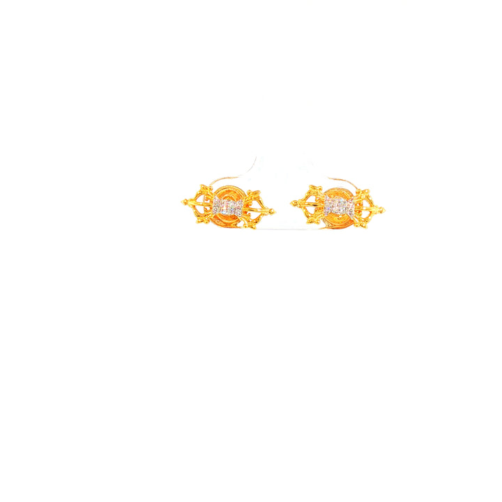 14K YG Vajra Diamond Earring-1pair