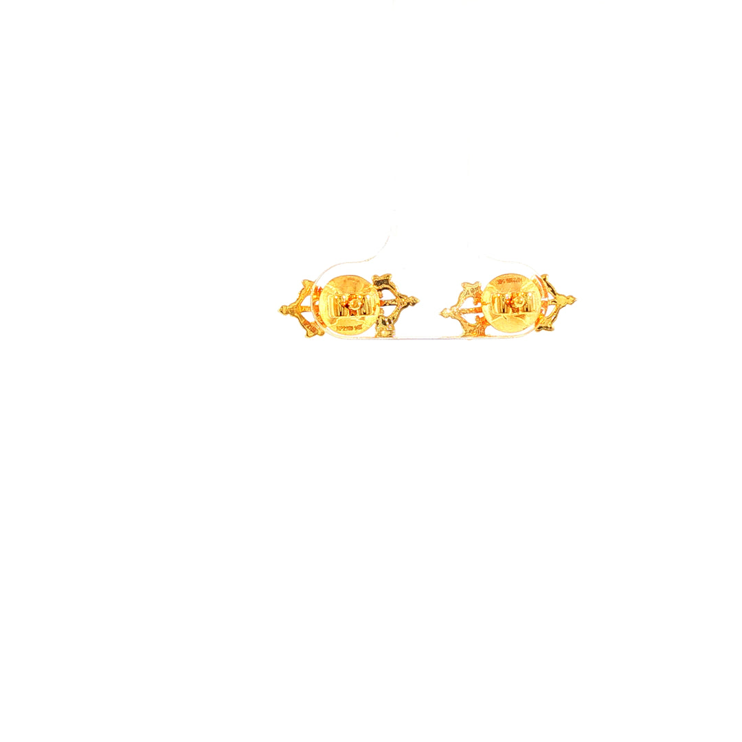 14K YG Vajra Diamond Earring-1pair