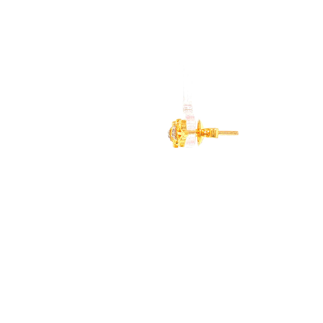 14K YG Vajra Diamond Earring-1pair