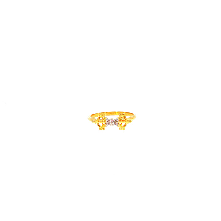 14K YG Vajra Diamond Ring-1pc