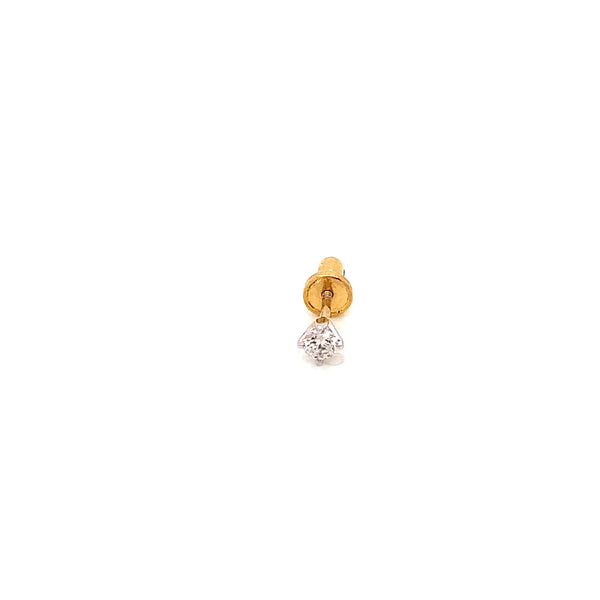 14K YG Solitaire Diamond Earring-1pc