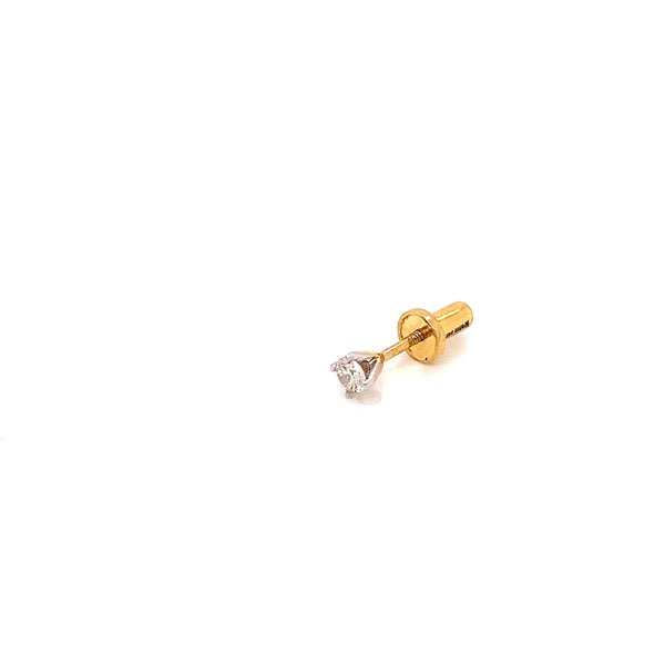 14K YG Solitaire Diamond Earring-1pc