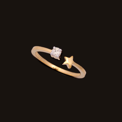 18K YG Women Cluster Diamond Ring-1pc