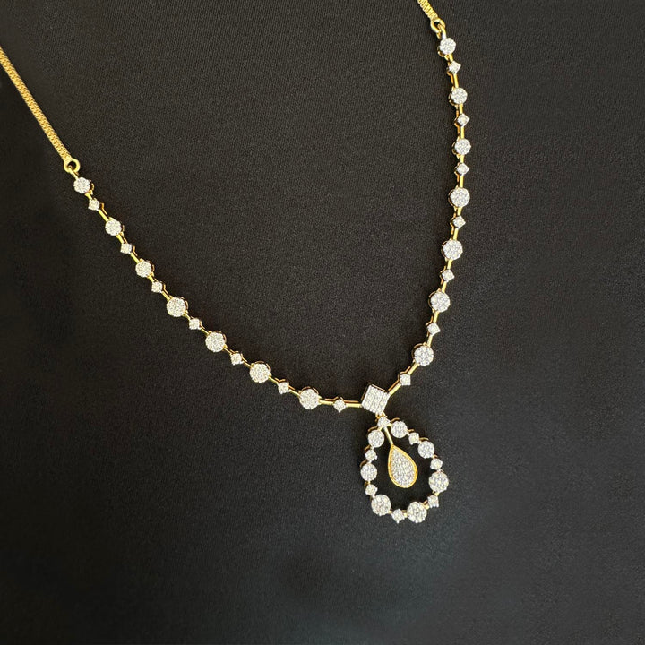 9K YG Princess Diamond Necklace- 1pc