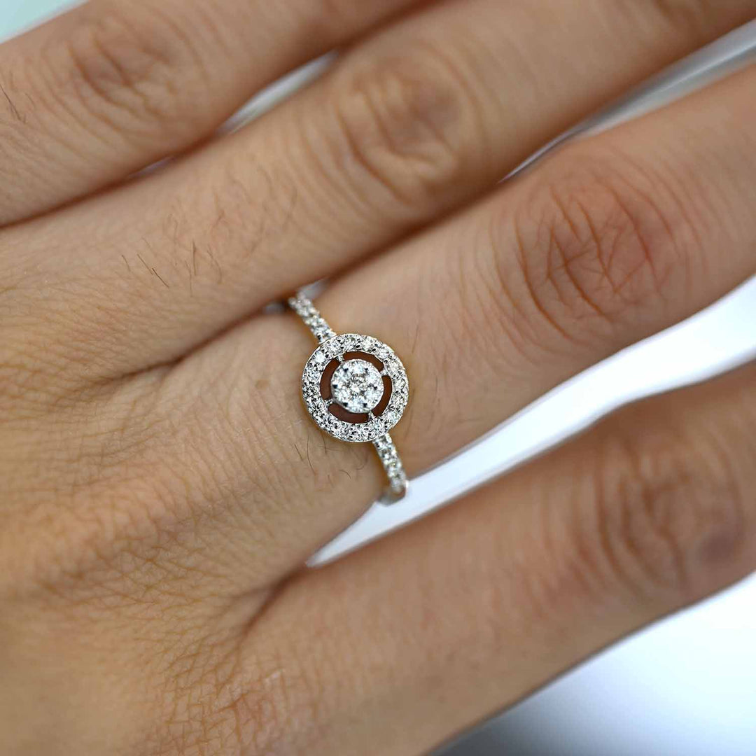 14K YG Cluster Diamond Ring- 1pc
