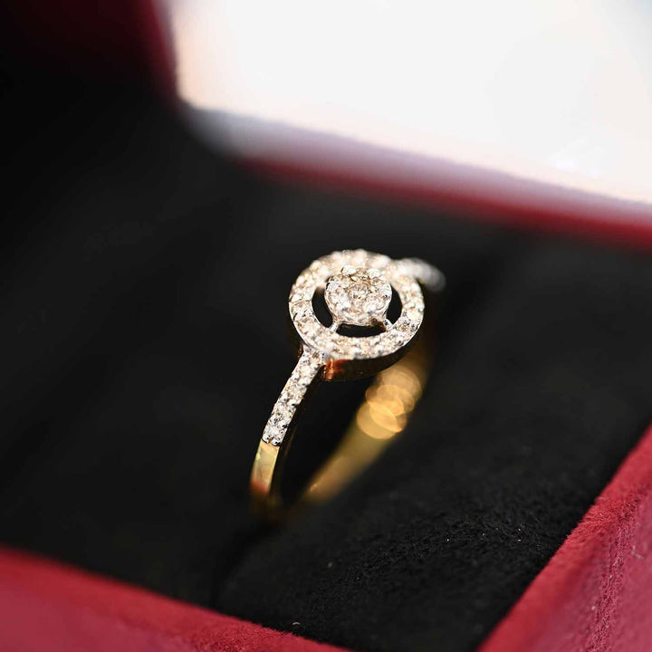 14K YG Cluster Diamond Ring- 1pc